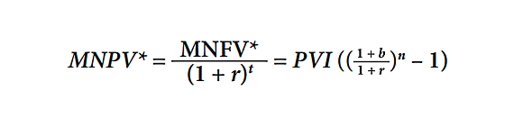 MNPV * in the forecast period of n years remains in the correlation with PVI, b and r: MNPV * in the forecast period of n years remains in the correlation with PVI, b and r: